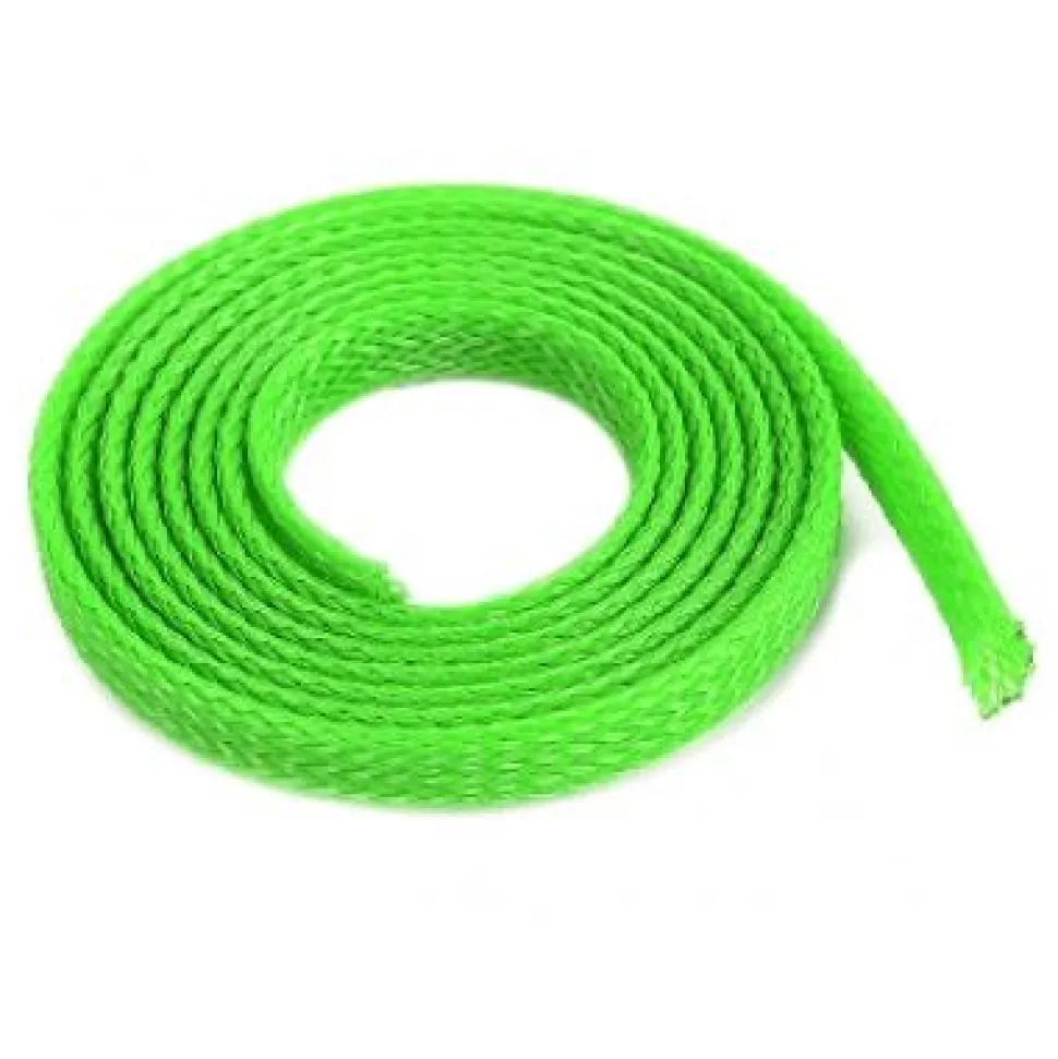 Manchon de protection pour câbles - Tressé - 6mm - Vert - 1m - Gforce