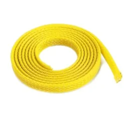 Manchon de protection pour câbles - Tressé - 10mm - Jaune - 1m - Gforce
