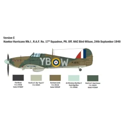 Maquette avion : Bataille d'Angleterre : Hurricane Mk.I - Italeri