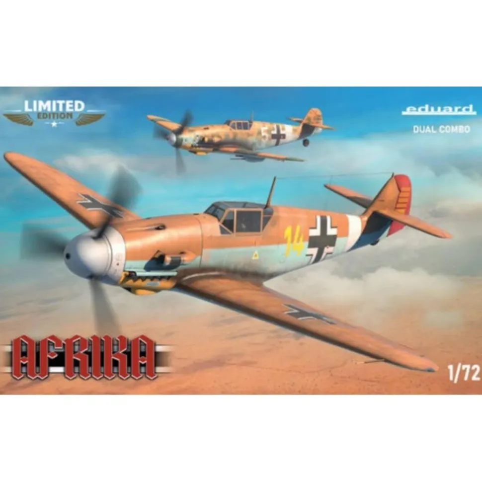Maquette avion : BF109 Afrika Dual combo - Edition limitée en 1:72 - Eduard