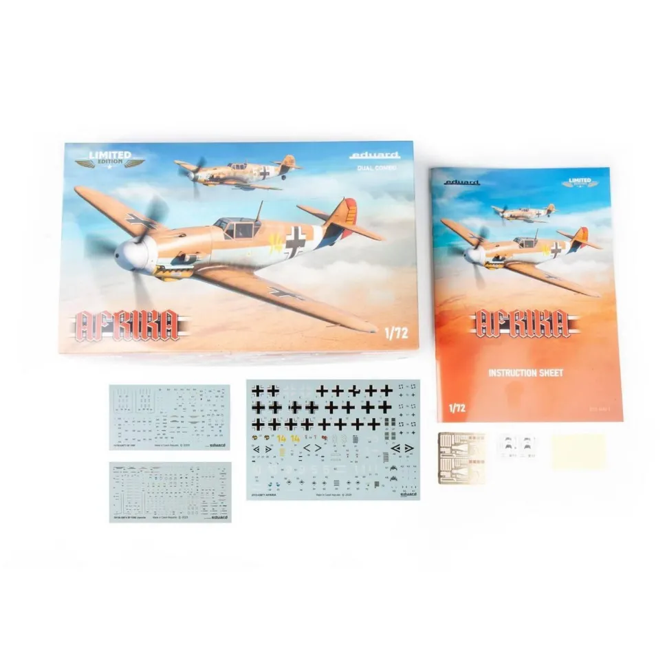 Maquette avion : BF109 Afrika Dual combo - Edition limitée en 1:72 - Eduard