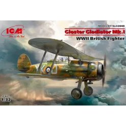 Maquette Avion : Gloster Gladiator Mk I chasseur britannique de la Seconde Guerre mondiale - ICM