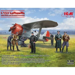 Maquette avion avec les pilotes et le personnel au sol de la Luftwaffe - ICM