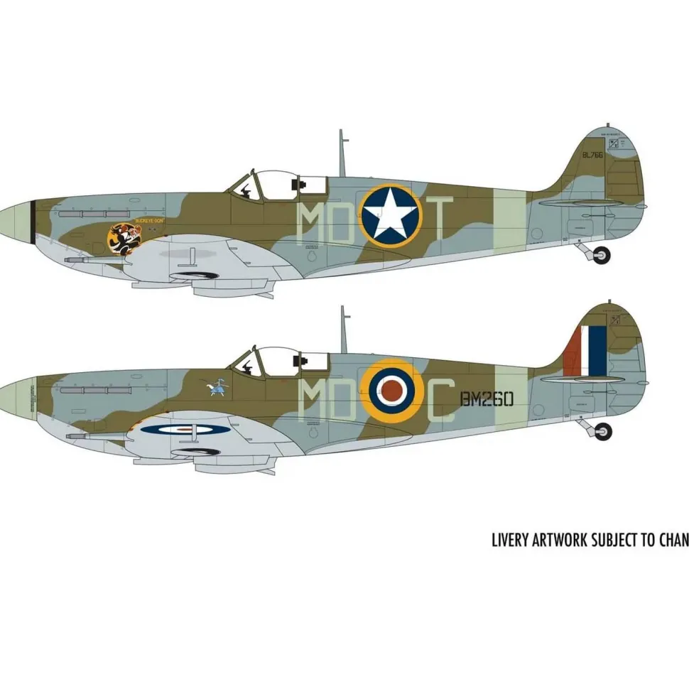 Maquette avion militaire : Supermarine Spitfire Mk.Vb - 1:48e - Airfix