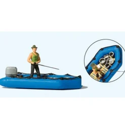 Maquette Bateau : Pêcheurs dans Canot - Preiser