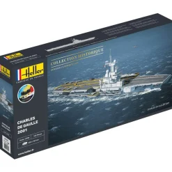 Maquette bateau : Starter Kit : Porte Avions Charles De Gaulle - Heller