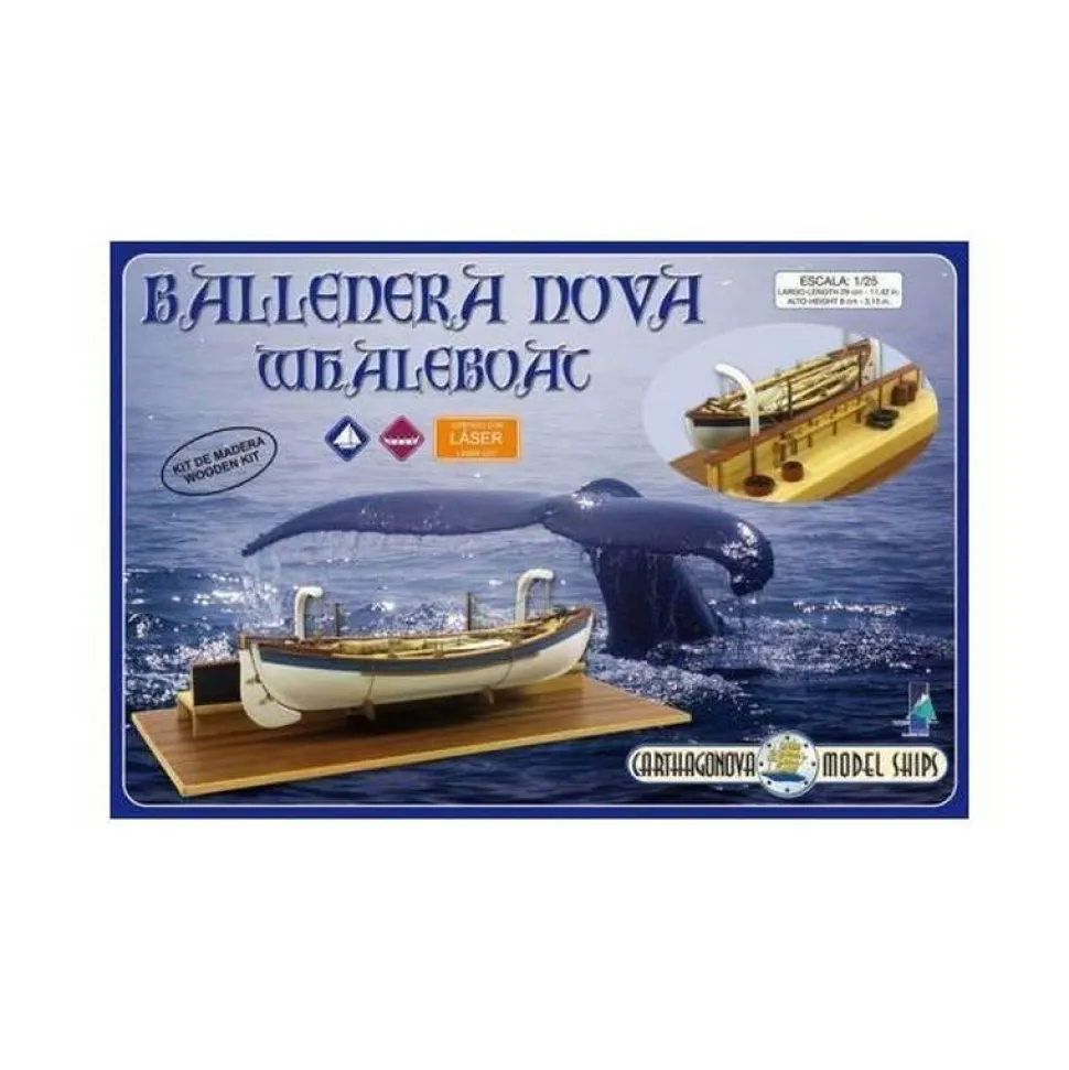 Maquette bateau en bois et métal : baleinier à rames Nova - Carthagonova