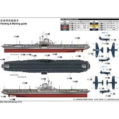 Maquette bateau militaire : USS Midway CV-41 - Trumpeter