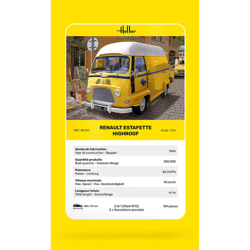 Maquette camion : Estafette High Roof - Heller