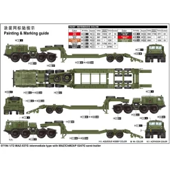 Maquette camion : Type intermédiaire MAZ-537G avec semi-remorque MAZ/ChMZAP 5247G - Trumpeter