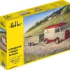 Maquette camionnette et remorque : Citroen HY + Goods Trailer - Heller
