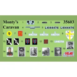 Maquette et Figurines : Le bureau de Montgomery avec son personnel - ICM