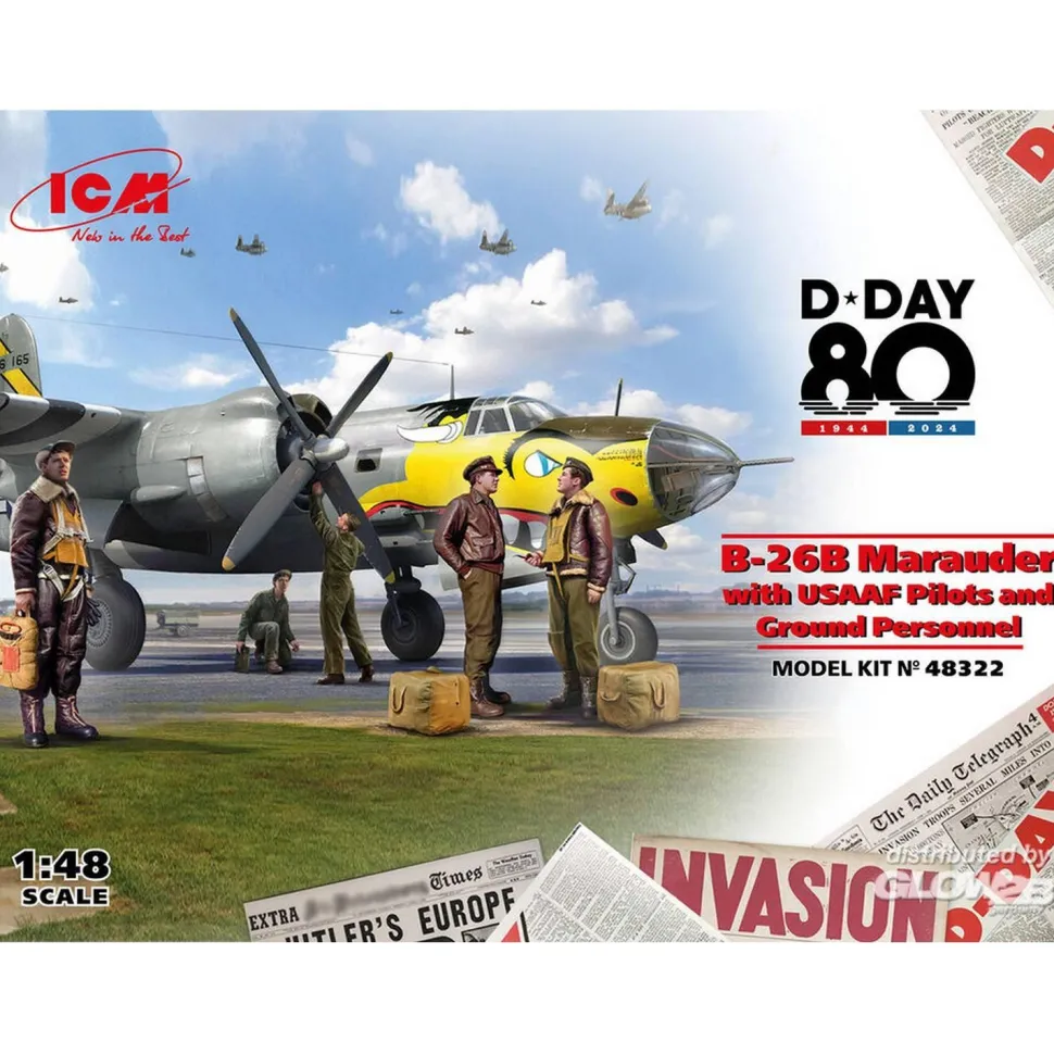 Maquette et Figurines militaire : B-26B Marauder avec USAAF Pilotes - ICM