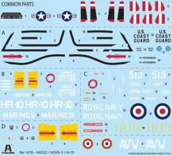Maquette hélicoptère : HO4S-3 - HAS.7 - H-19 - Italeri