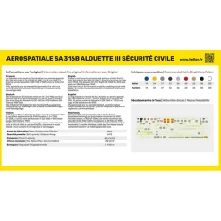 Maquette hélicoptère : Kit complet : ALOUETTE III Sécurité Civil - Heller