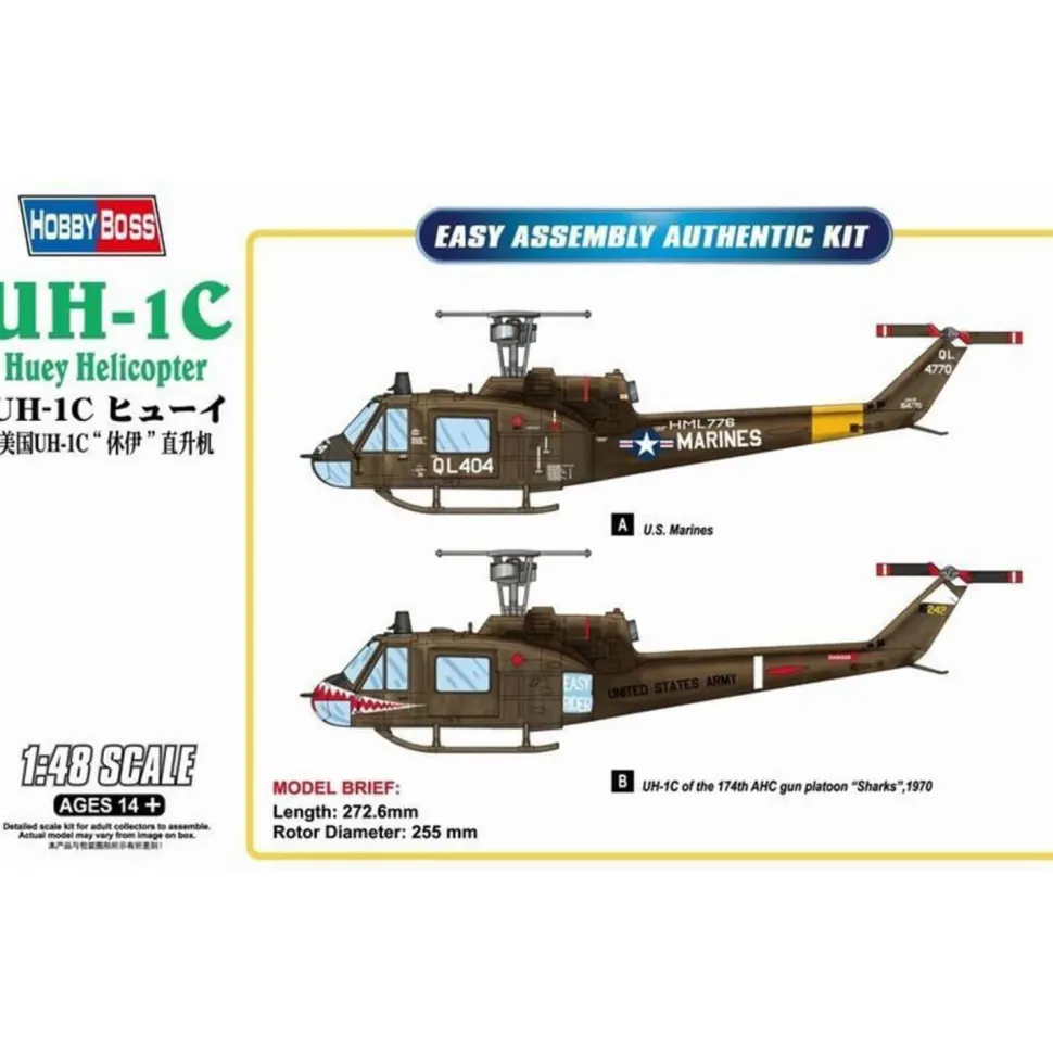 Maquette Hélicoptère : UH-1C Huey - Hobby Boss