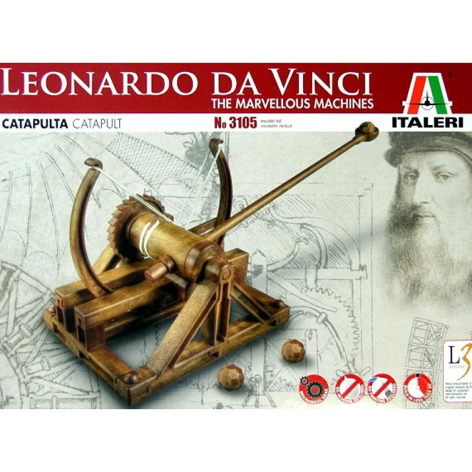 Maquette machine Léonard de Vinci : Catapulte - Italeri