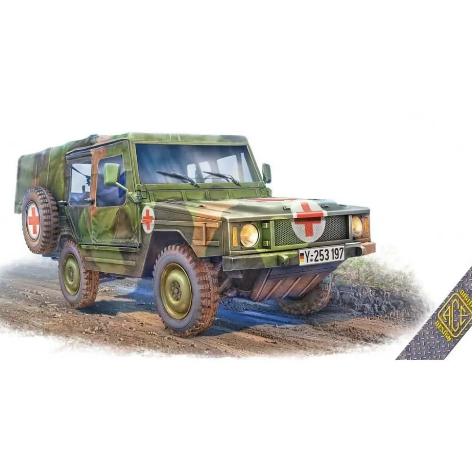 Maquette Véhicule militaire : 0,5t Iltis SAN w/medical mission kit in 1:35 - ACE