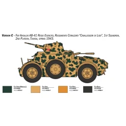 Maquette véhicule militaire et figurines : AB 41 et Infanterie Italienne - Italeri