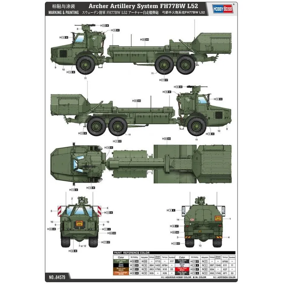 Maquette Véhicule Millitaire : Système d'artillerie Archer FH77BW L52 - Hobby Boss