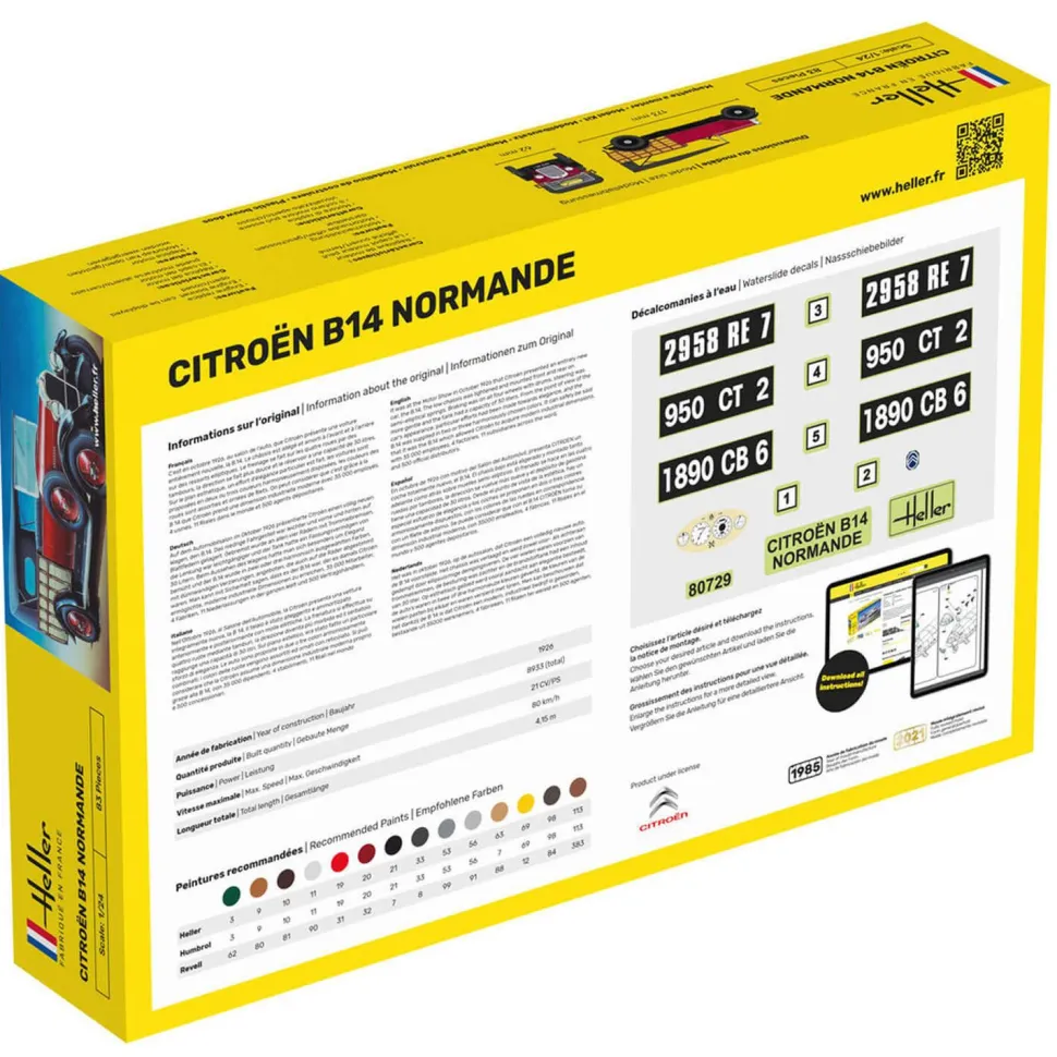Maquette voiture : Starter Kit : Citroën B14 Normande - Heller