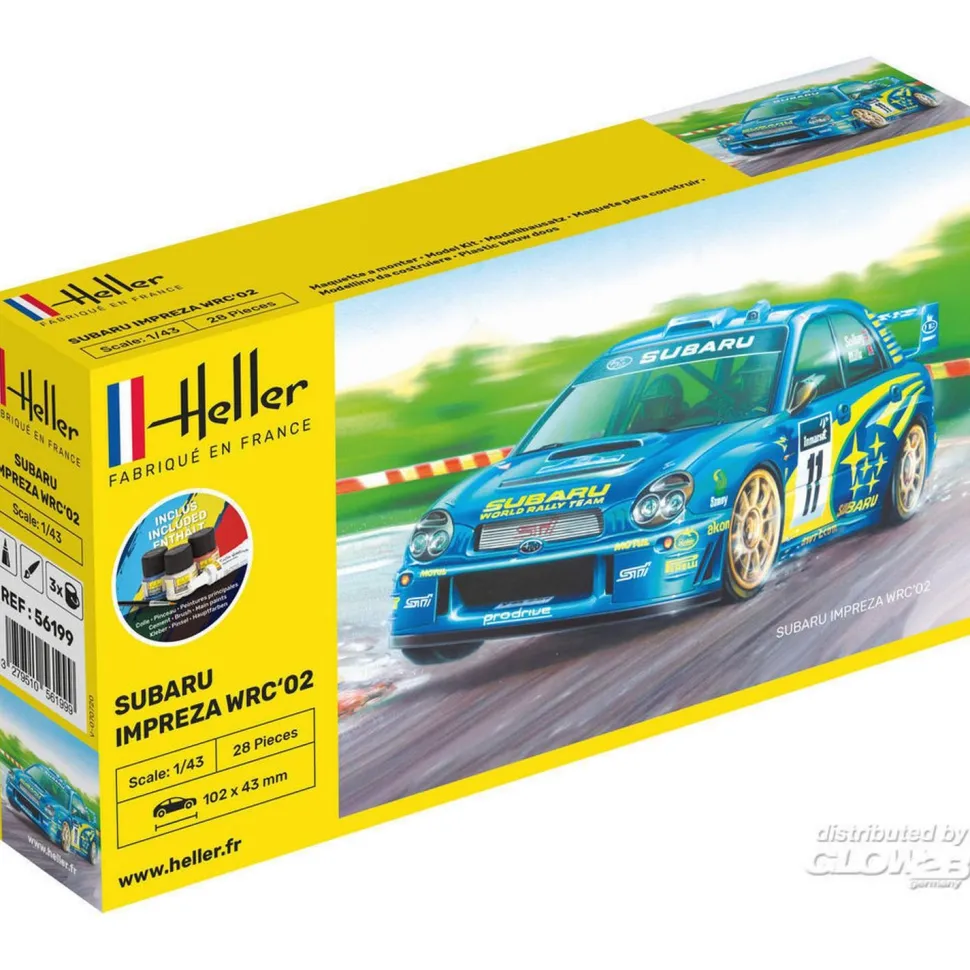 Maquette voiture : Starter Kit: Impreza WRC'02 - Heller