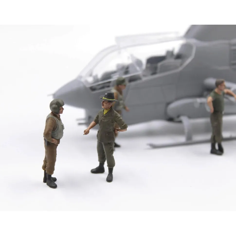 Maquettes aviation : Cobra AH-1G et Bronco OV-10A avec pilotes américains et personnel au sol - ICM