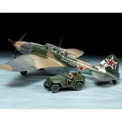 Maquettes Avion et véhicule : Ilyushin IL-2 Shturmovik & Jeep GAZ-67B - Tamiya
