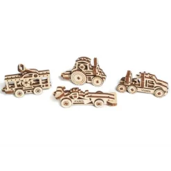 Maquettes en bois véhicules miniatures : Tramway, Tracteur, Voiture, Camion - Ugears