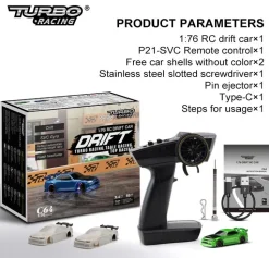 Micro Drift Vert 1/76 Turbo Racing - Turbo Racing