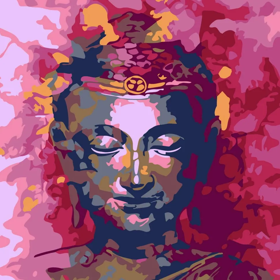 Mini broderie diamant : Bouddha précieux - sans chassis en bois - Figured'Art