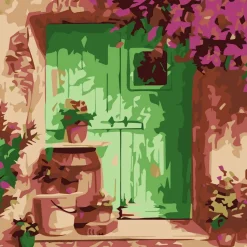 Mini broderie diamant : Entrée fleurie - sans chassis en bois - Figured'Art