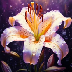 Mini broderie diamant : Épanouissement de Lys - sans chassis en bois - Figured'Art