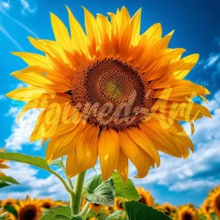 Mini broderie diamant : Tournesol Éclatant au Soleil - toile tendue sur chassis - Figured'Art