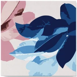 Mini peinture au numéro : Ambiance bleutée de Fleurs - toile tendue sur chassis - Figured'Art