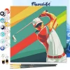 Mini peinture au numéro : Affiche sportive Golf - toile tendue sur chassis - Figured'Art