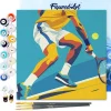Mini peinture au numéro : Affiche sportive Tennis - toile tendue sur chassis - Figured'Art