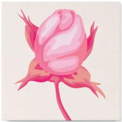 Mini peinture au numéro : Bouton de Rose - toile tendue sur chassis - Figured'Art