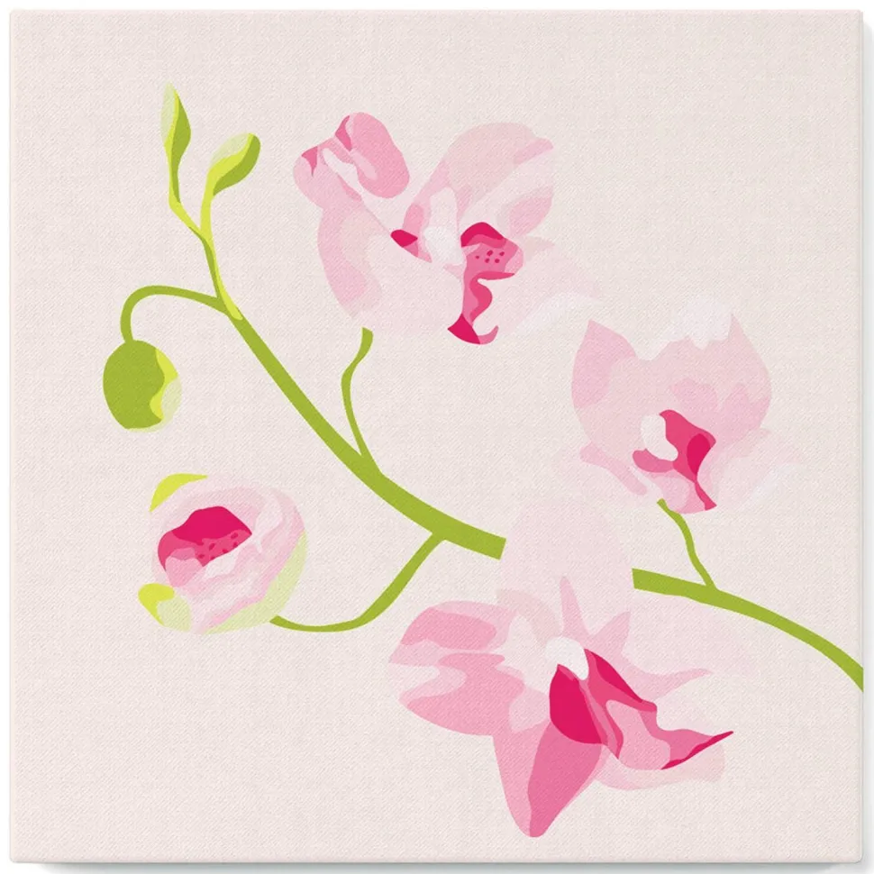 Mini peinture au numéro : Branche d'Orchidée - toile tendue sur chassis - Figured'Art