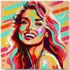 Mini peinture au numéro : Blonde Pop Art - toile tendue sur chassis - Figured'Art
