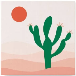 Mini peinture au numéro : Cactus - toile tendue sur chassis - Figured'Art