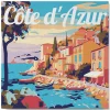 Mini peinture au numéro : Côte d'Azur - toile tendue sur chassis - Figured'Art