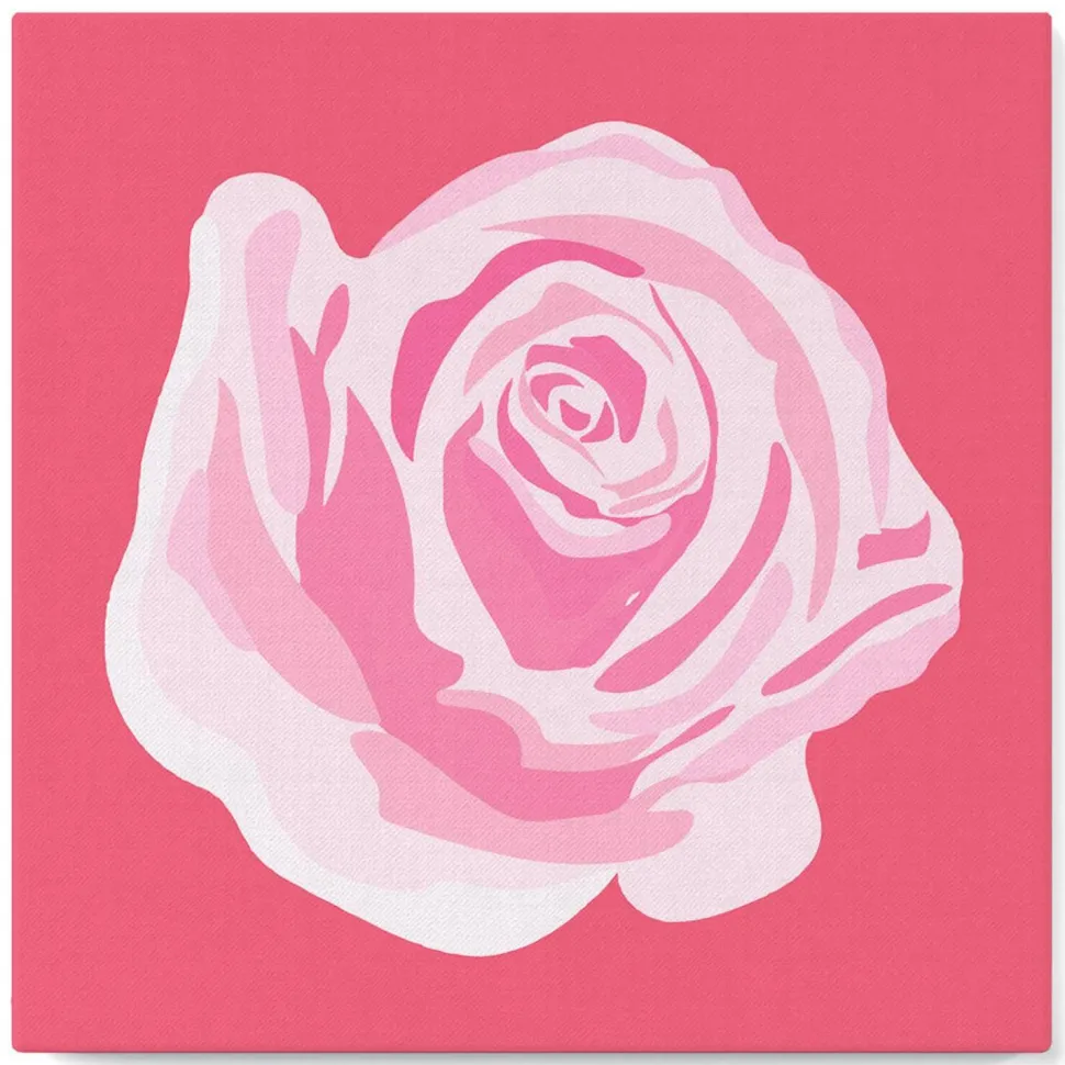 Mini peinture au numéro : Corolle de Rose 2 - toile tendue sur chassis - Figured'Art