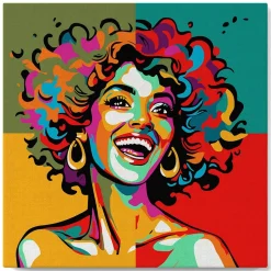 Mini peinture au numéro : Femme Latina Pop Art - toile tendue sur chassis - Figured'Art