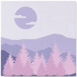 Mini peinture au numéro : Forêt de Sapins - toile tendue sur chassis - Figured'Art