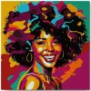 Mini peinture au numéro : Femme Afro Pop Art - toile tendue sur chassis - Figured'Art
