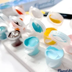 Mini peinture au numéro : Flamants Roses Tropicaux - toile tendue sur chassis - Figured'Art