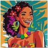 Mini peinture au numéro : Femme des Îles Pop Art - toile tendue sur chassis - Figured'Art
