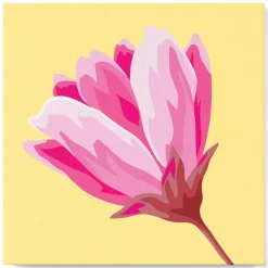 Mini peinture au numéro : Fleur rose - toile tendue sur chassis - Figured'Art