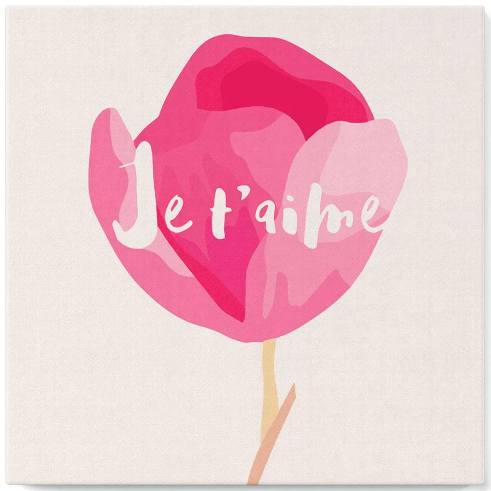 Mini peinture au numéro : Je T'aime - toile tendue sur chassis - Figured'Art